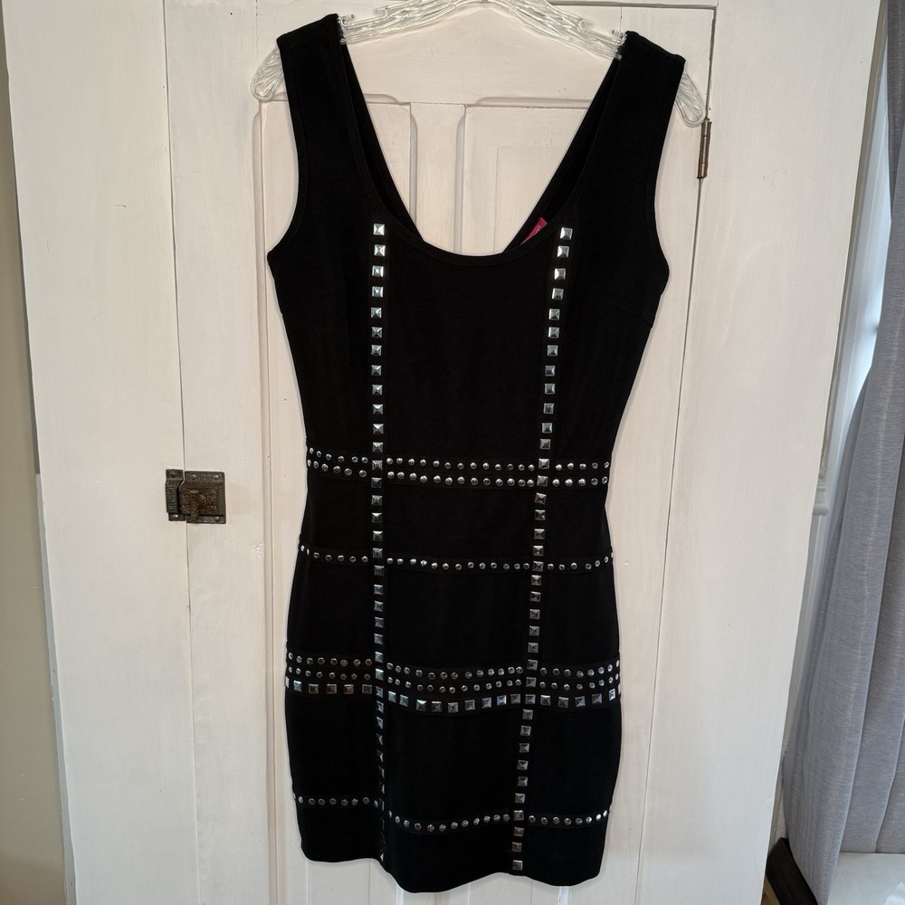 NEW WALTER by WALTER BAKER Size XS Women's Black Silver Studded Mini Dress NWT